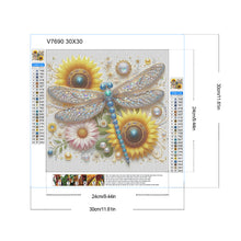 Load image into Gallery viewer, Diamond Painting - Full Round - Sunflower Dragonfly (30*30CM)
