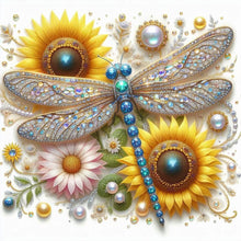 Load image into Gallery viewer, Diamond Painting - Full Round - Sunflower Dragonfly (30*30CM)
