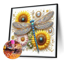 Load image into Gallery viewer, Diamond Painting - Full Round - Sunflower Dragonfly (30*30CM)
