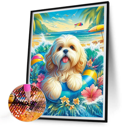 Diamond Painting - Full Round - Beach Dog (30*40CM)