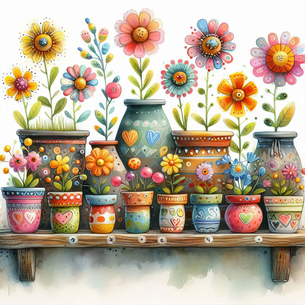 Diamond Painting - Full Round - Simple flowers (40*40CM)