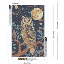 Load image into Gallery viewer, Diamond Painting - Full Round - Full moon owl (40*60CM)
