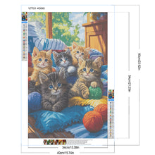 Load image into Gallery viewer, Diamond Painting - Full Round - Five cats (40*60CM)

