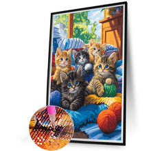 Load image into Gallery viewer, Diamond Painting - Full Round - Five cats (40*60CM)
