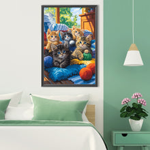 Load image into Gallery viewer, Diamond Painting - Full Round - Five cats (40*60CM)
