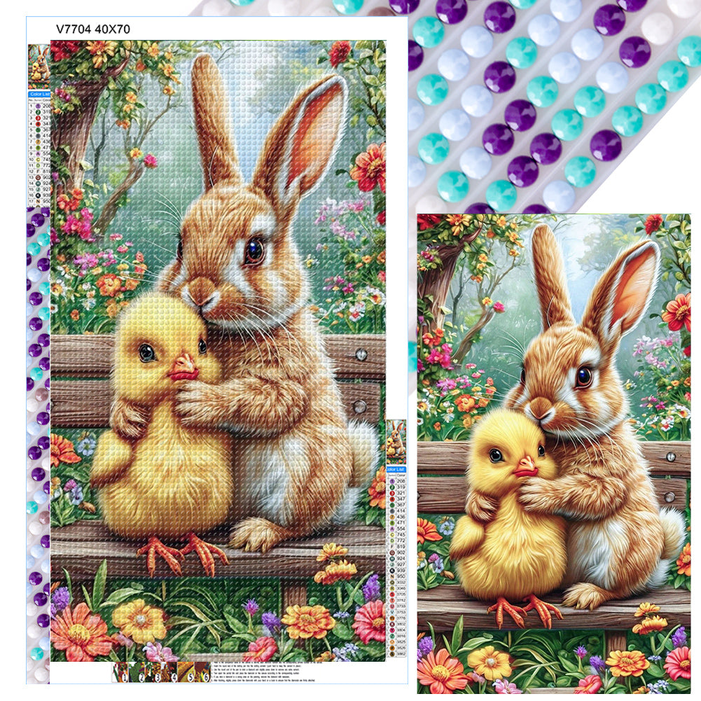 Diamond Painting - Full Round - Chicken rabbit animal series (40*70CM)