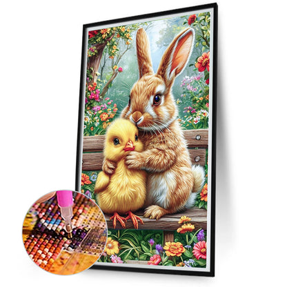 Diamond Painting - Full Round - Chicken rabbit animal series (40*70CM)