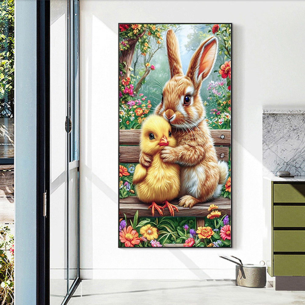 Diamond Painting - Full Round - Chicken rabbit animal series (40*70CM)