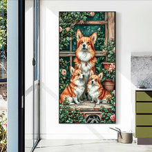 Load image into Gallery viewer, Diamond Painting - Full Round - Three corgis (40*70CM)
