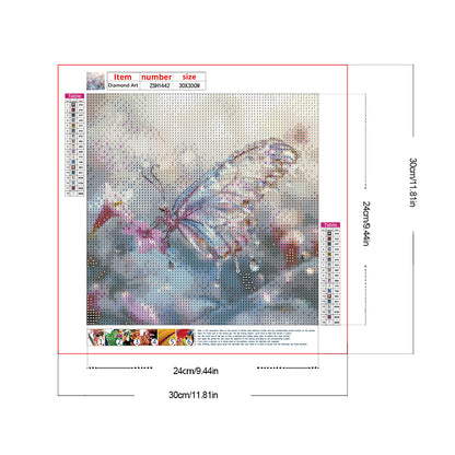 Diamond Painting - Full Round - Dream Crystal Butterfly (30*30CM)