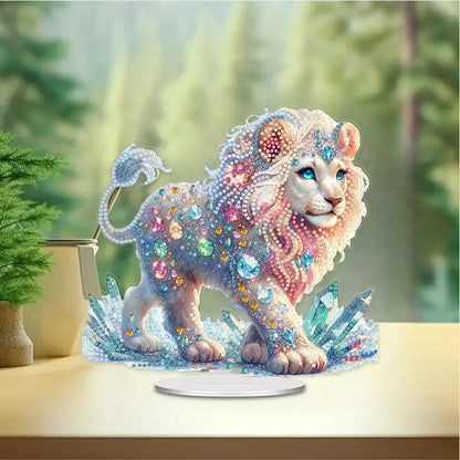 Acrylic Special Shaped Lion Diamond Painting Desktop Decorations for Beginner