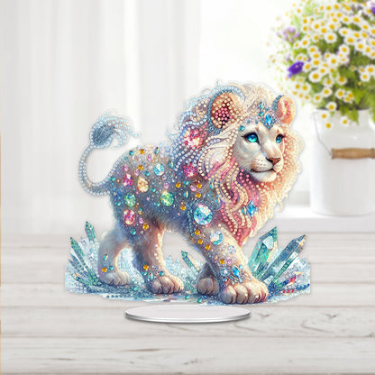 Acrylic Special Shaped Lion Diamond Painting Desktop Decorations for Beginner