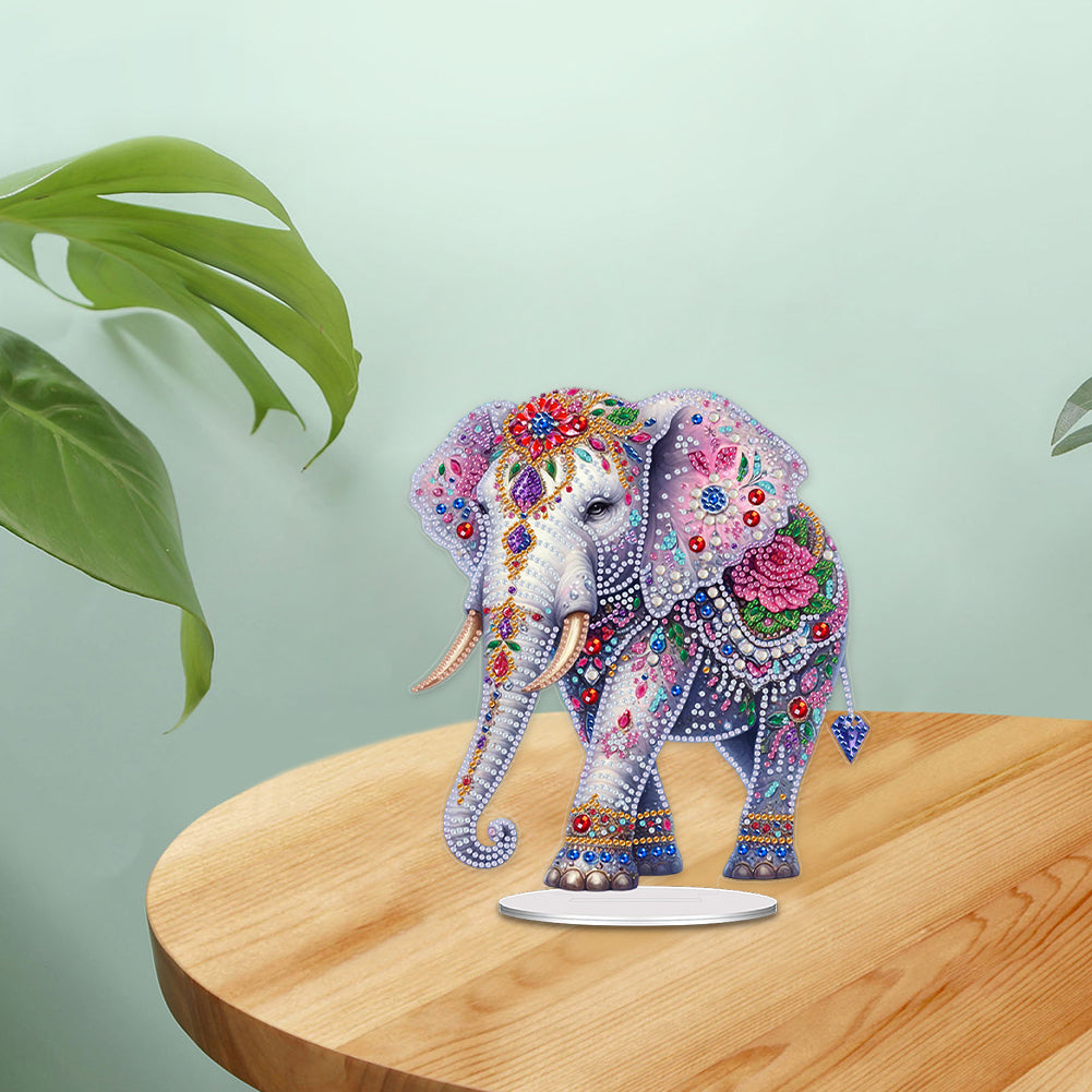 Acrylic Special Shaped Elephant Diamond Painting Desktop Decoration for Beginner
