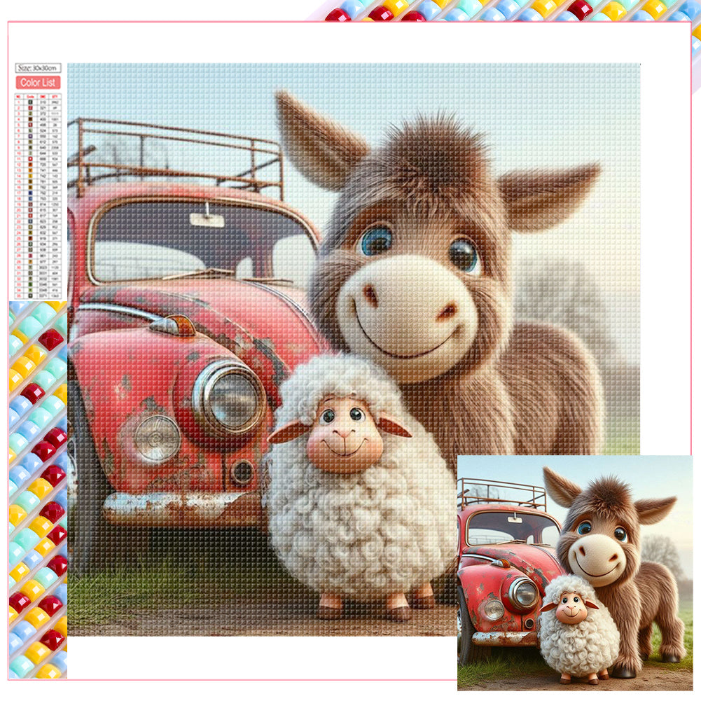 Diamond Painting - Full Square - Truck donkey (30*30CM)