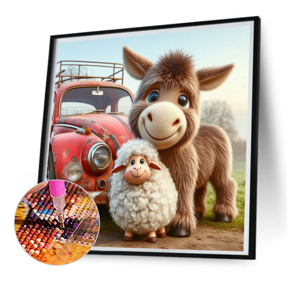 Diamond Painting - Full Square - Truck donkey (30*30CM)