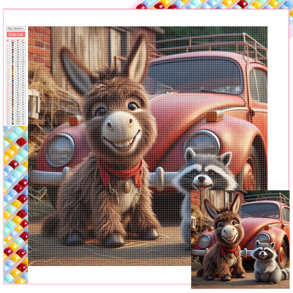 Diamond Painting - Full Square - Truck donkey (30*30CM)