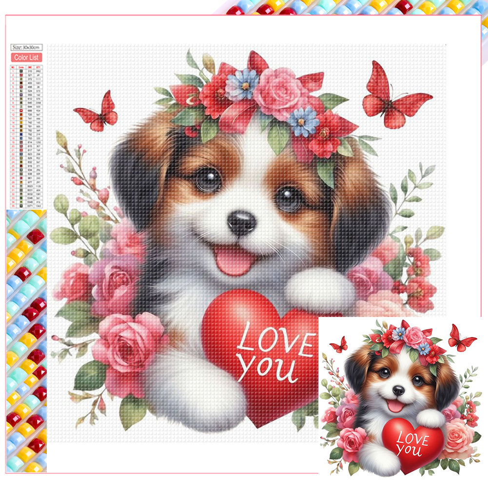 Diamond Painting - Full Square - Valentine's Day cartoon love (30*30CM)