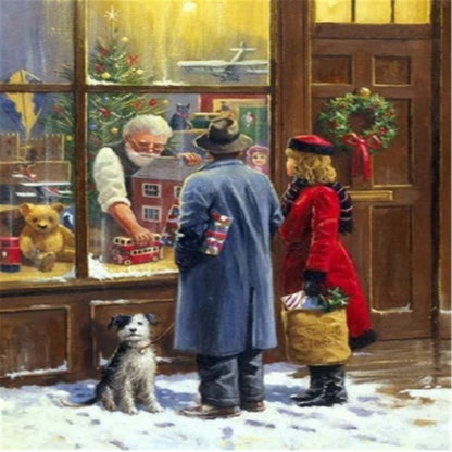 Diamond Painting - Full Square - Christmas winter couple shopping (30*40CM)