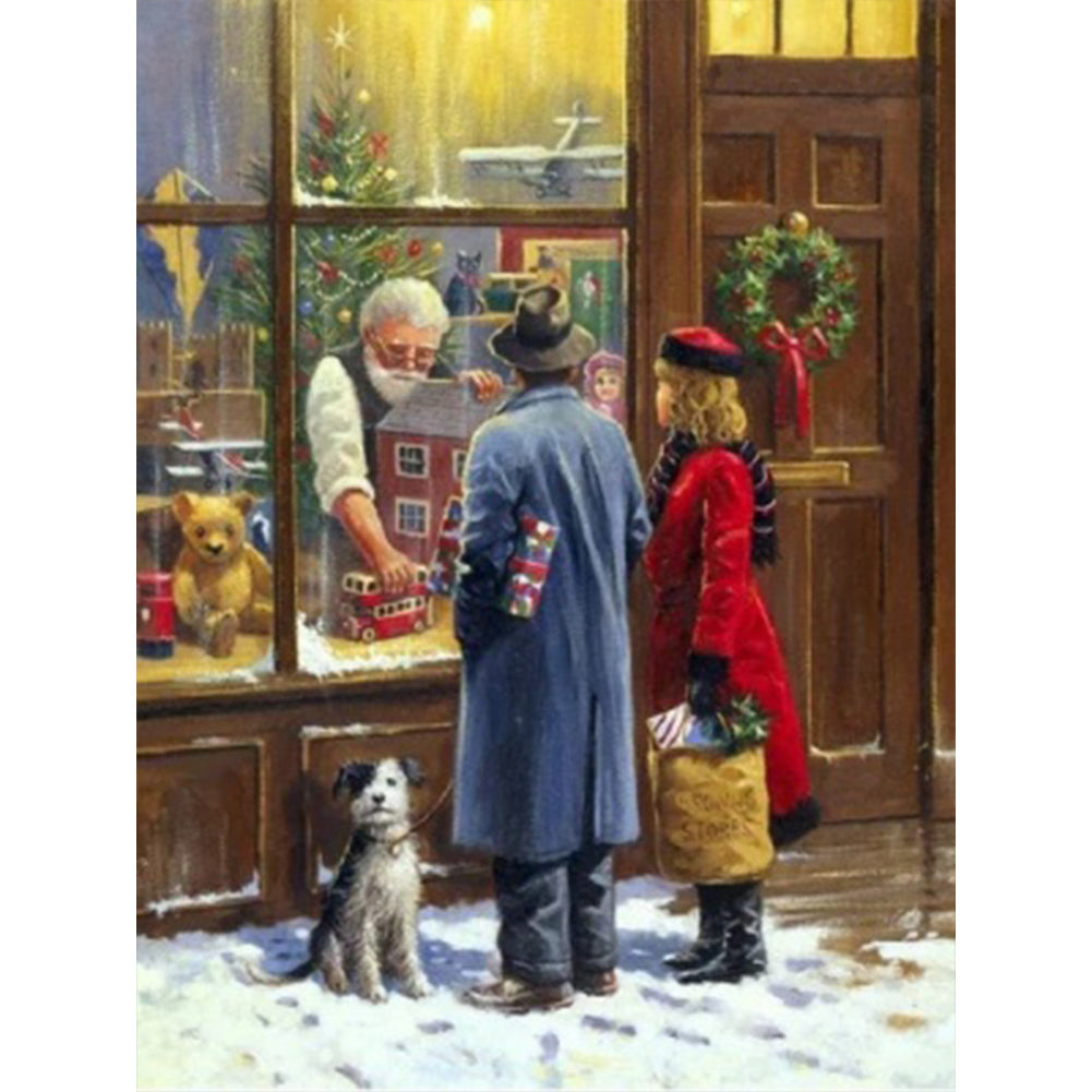 Diamond Painting - Full Square - Christmas winter couple shopping (30*40CM)