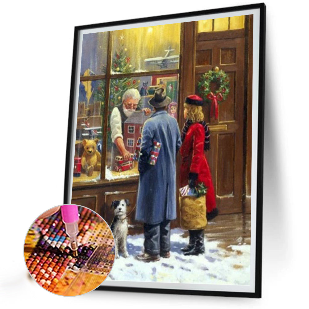 Diamond Painting - Full Square - Christmas winter couple shopping (30*40CM)
