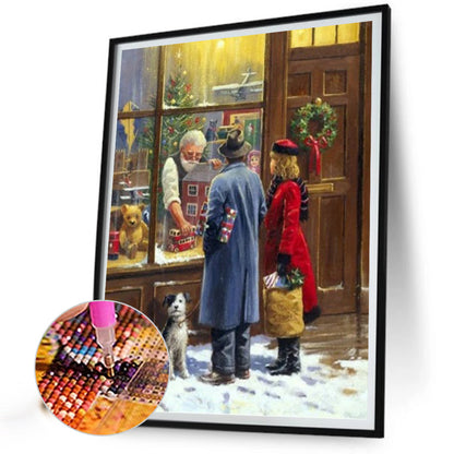 Diamond Painting - Full Square - Christmas winter couple shopping (30*40CM)