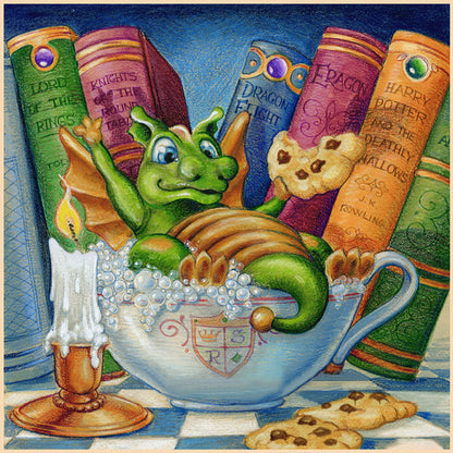 AB Diamond Painting - Full Round - Bathing little green dragon (40*40CM)