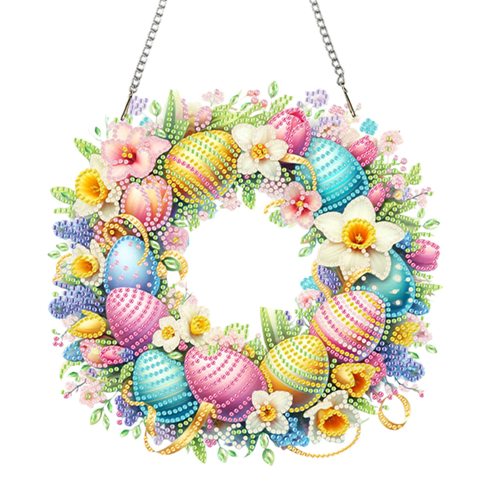 Acrylic Special Shape Easter Garland DIY Diamond Art Pendant Kit for Wall Window