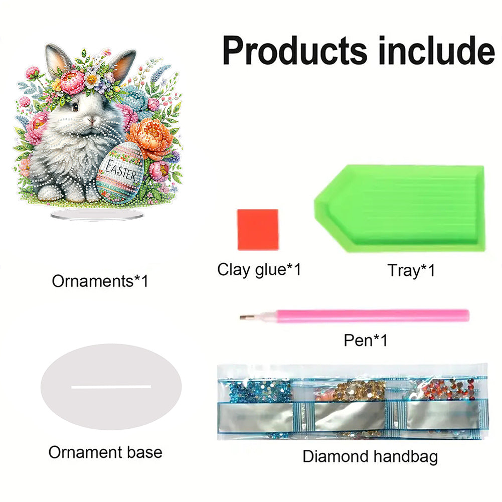 Acrylic Special Shape Easter Cake Desktop Diamond Art Kits for Home Office Decor