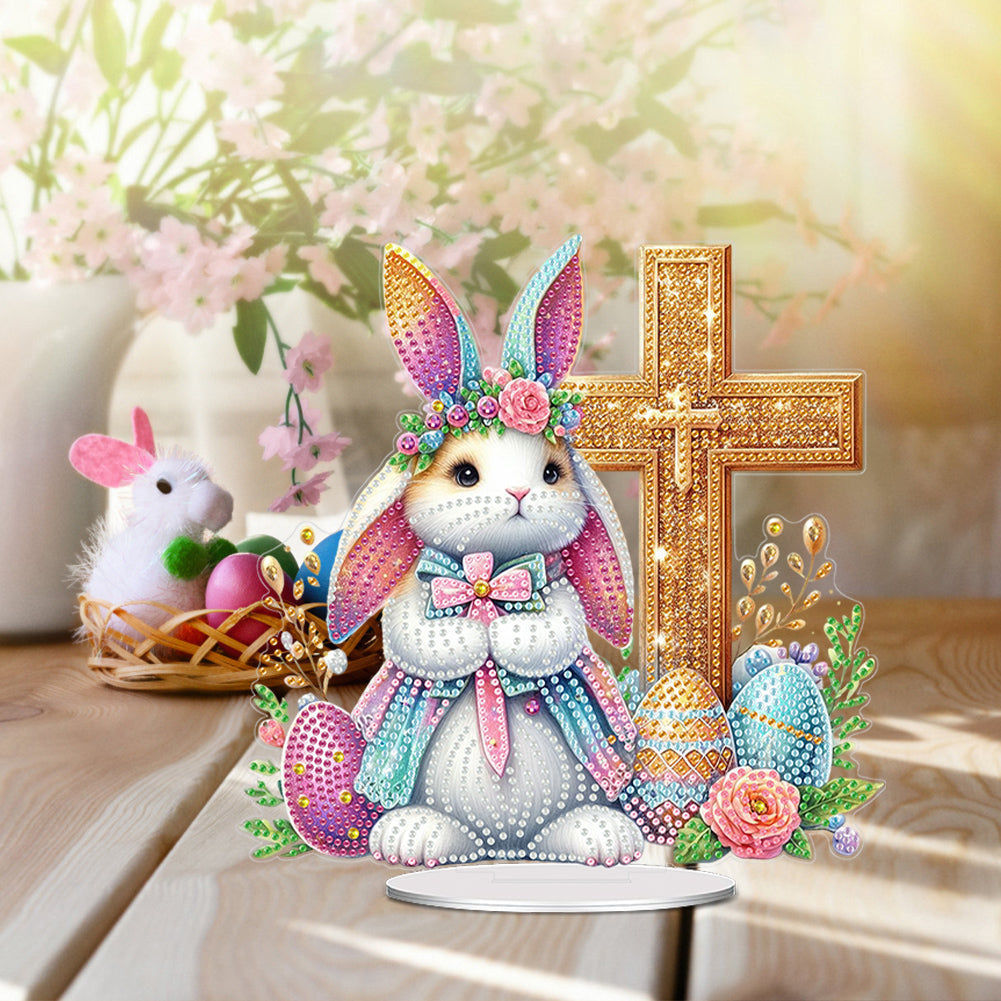 Acrylic Special Shape Easter Cake Desktop Diamond Art Kits for Home Office Decor