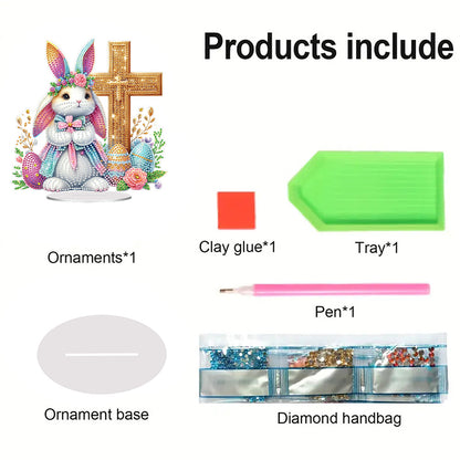 Acrylic Special Shape Easter Cake Desktop Diamond Art Kits for Home Office Decor