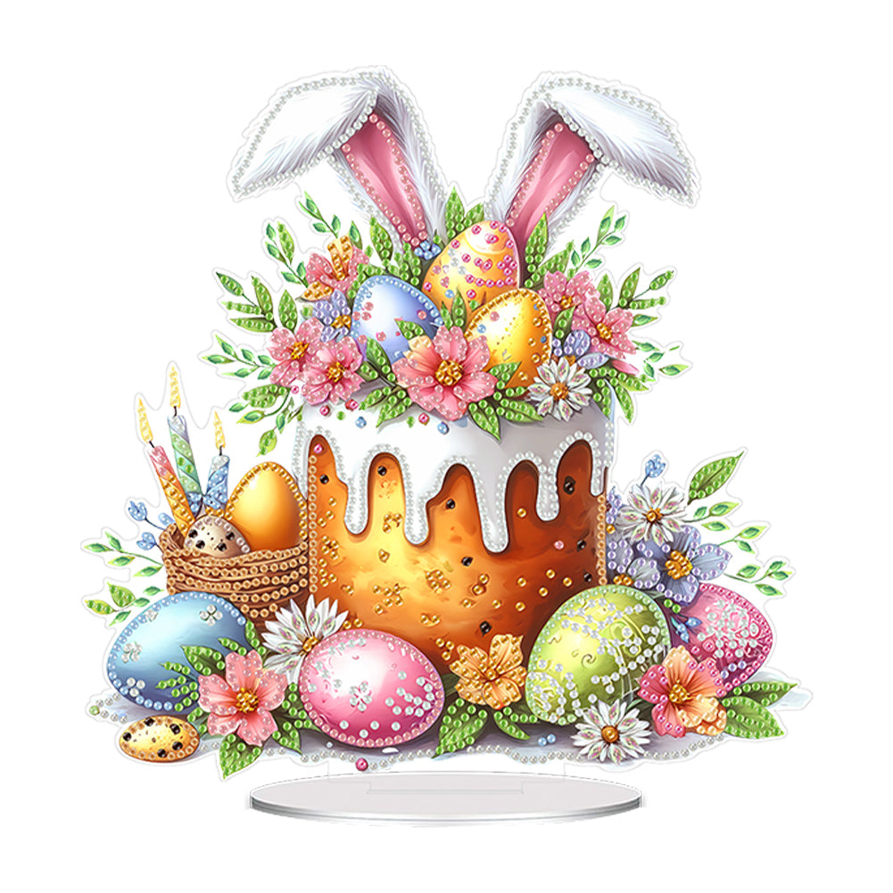 Acrylic Special Shape Easter Cake Desktop Diamond Art Kits for Home Office Decor