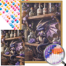 Load image into Gallery viewer, AB Diamond Painting - Full Round - Purple little dragon (40*60CM)
