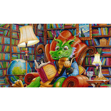 Load image into Gallery viewer, AB Diamond Painting - Full Round - Reading Mr. Green Dragon (40*70CM)
