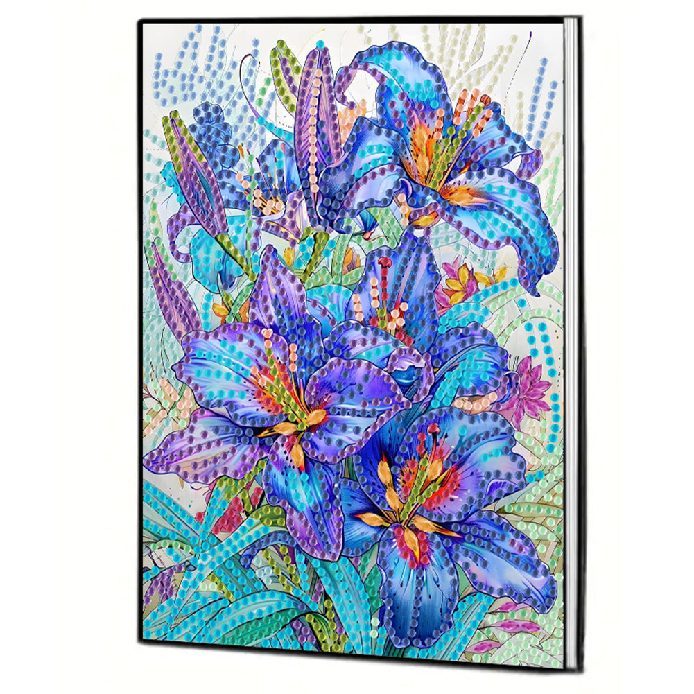 Special Shaped Flowers 5D DIY Diamond Painting Notebook for Students Adults