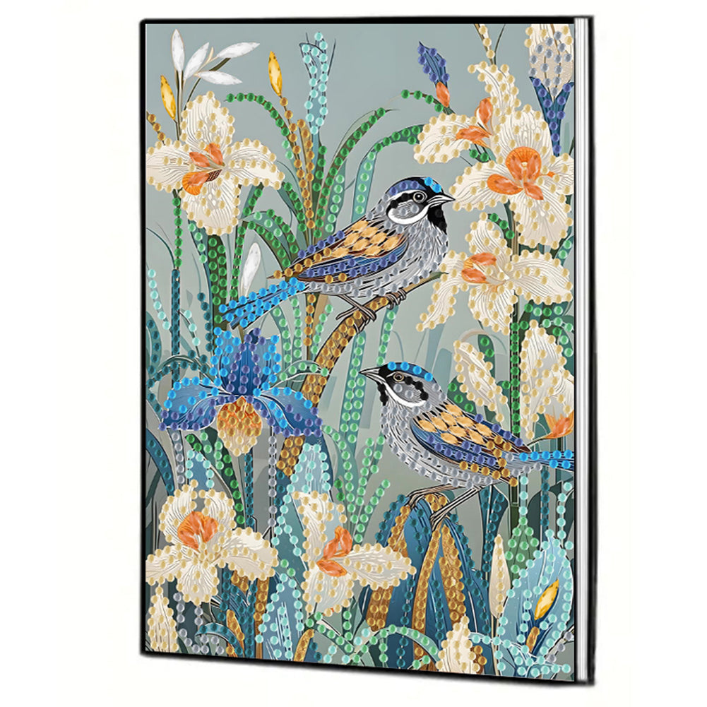 Special Shaped Birds Flowers 5D DIY Diamond Painting Notebook for Students Adult