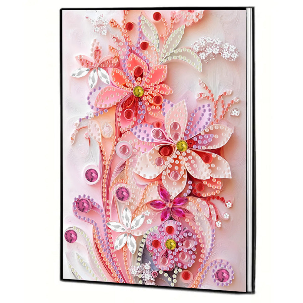 Special Shaped Flowers 5D DIY Diamond Painting Notebook for Students Adults