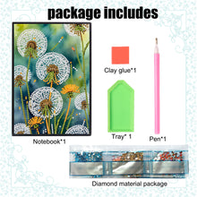 Load image into Gallery viewer, Special Shaped Dandelion 5D DIY Diamond Painting Notebook for Students Adults
