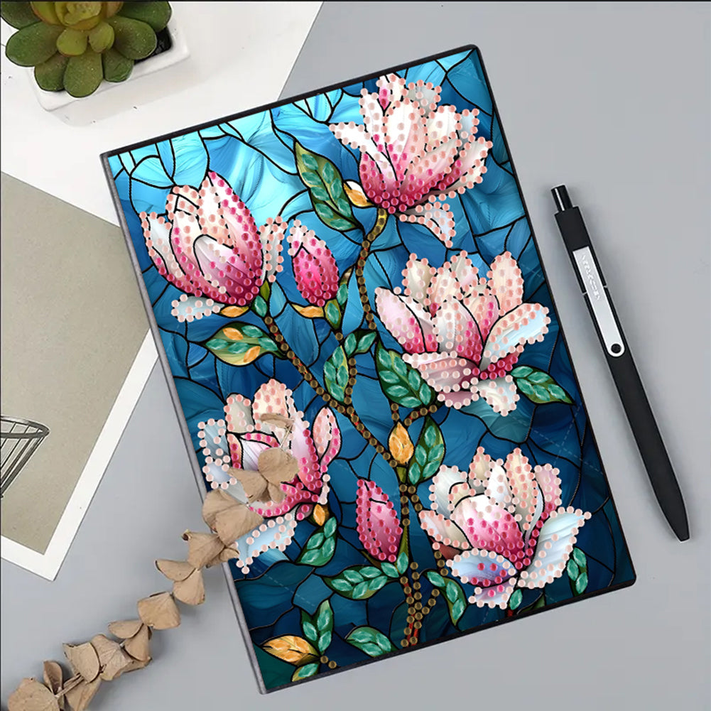 Special Shaped Flowers 5D DIY Diamond Painting Notebook for Students Adults