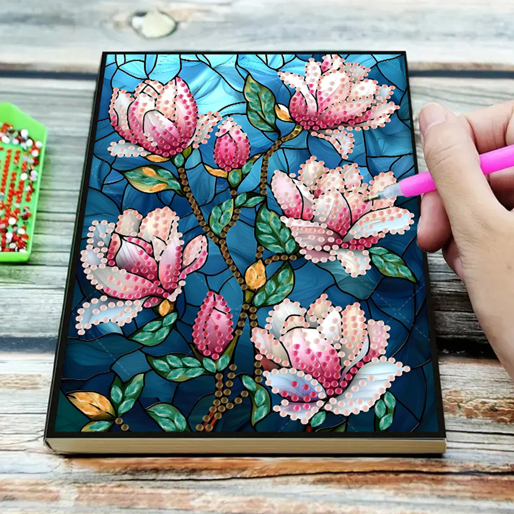 Special Shaped Flowers 5D DIY Diamond Painting Notebook for Students Adults