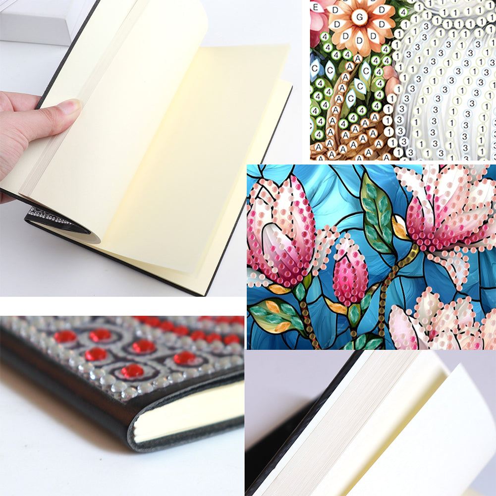 Special Shaped Flowers 5D DIY Diamond Painting Notebook for Students Adults