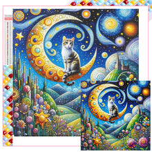 Load image into Gallery viewer, Diamond Painting - Full Square - Star and moon cat (40*40CM)
