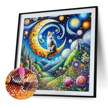 Load image into Gallery viewer, Diamond Painting - Full Square - Star and moon cat (40*40CM)
