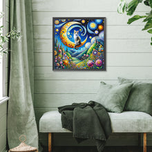 Load image into Gallery viewer, Diamond Painting - Full Square - Star and moon cat (40*40CM)
