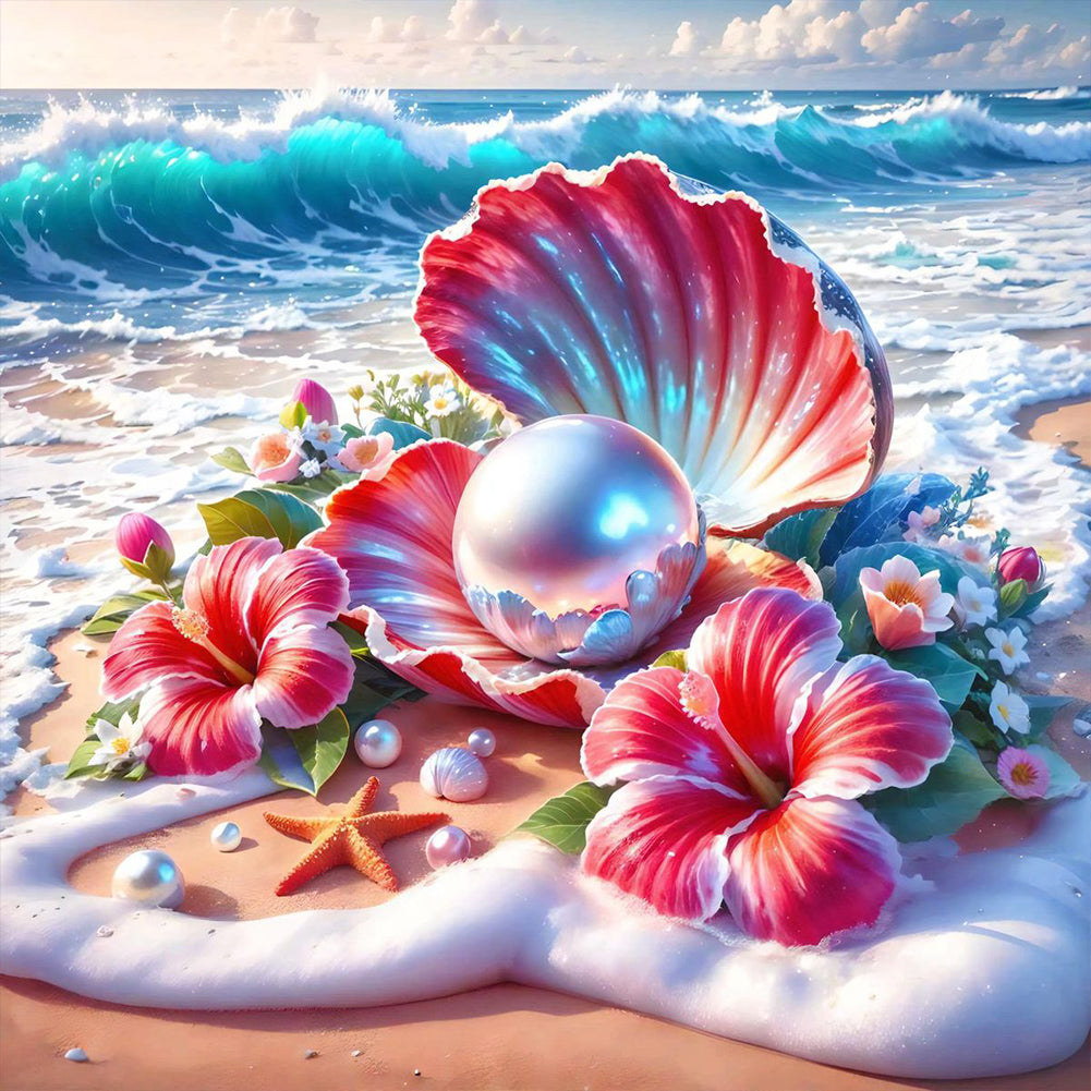 Diamond Painting - Full Round - Dream hibiscus shell (30*30CM)