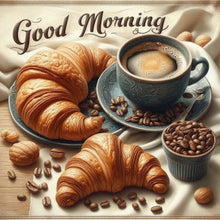 Load image into Gallery viewer, Diamond Painting - Full Round - Good morning croissant (40*40CM)
