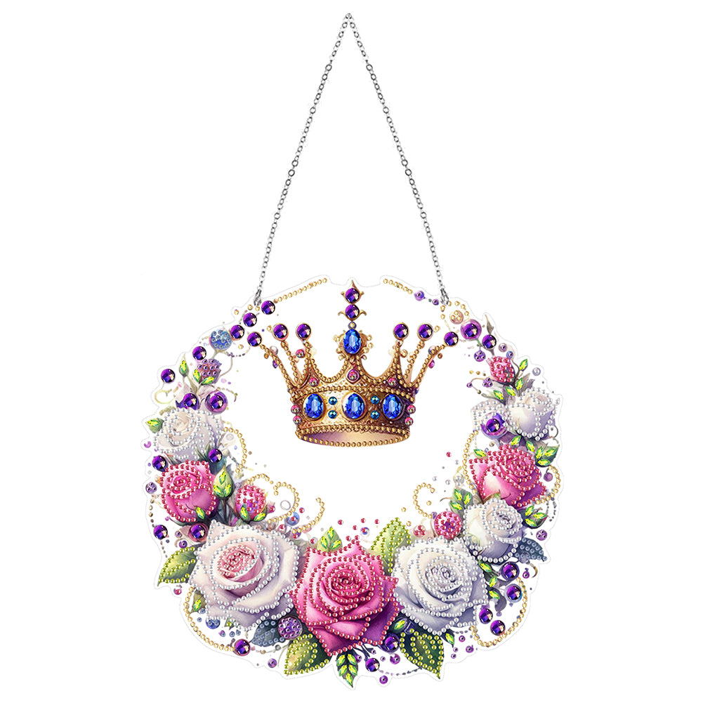 Acrylic Special Shape Carnival Wreath DIY Diamond Art Pendant Kit for Art Crafts