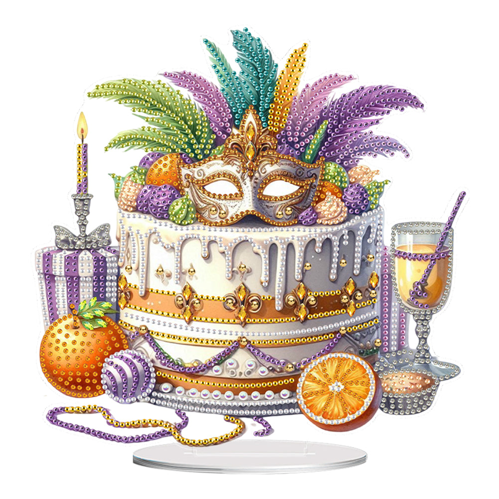 Acrylic Special Shape Carnival Cake Diamond Painting Desktop Ornaments