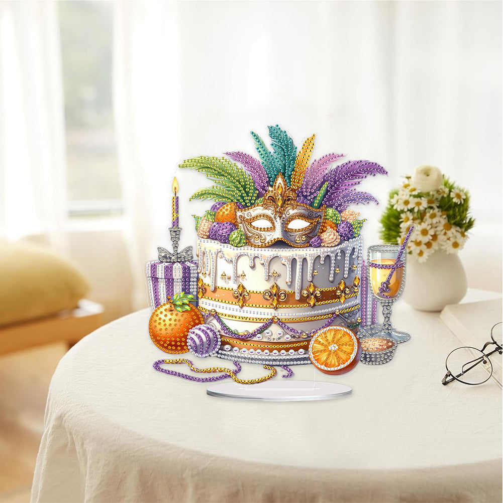 Acrylic Special Shape Carnival Cake Diamond Painting Desktop Ornaments