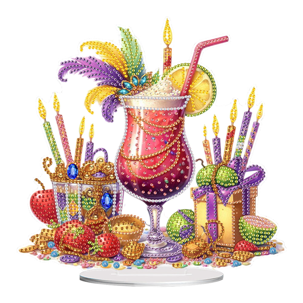 Acrylic Special Shape Carnival Drinks Diamond Painting Desktop Ornaments