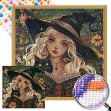 Load image into Gallery viewer, AB Diamond Painting - Full Round - Mysterious Witch and Black Cat (40*40CM)
